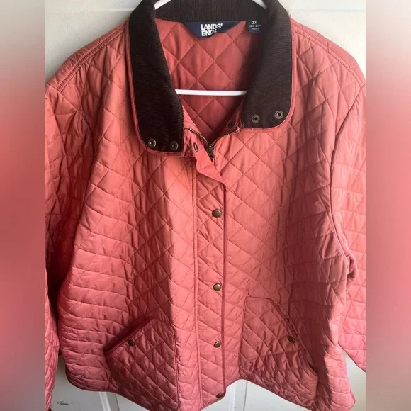 Lands End Women’s Plus‎ Quilted Primaloft Insulated Mauve Barn Jacket 2X - Picture 2 of 8